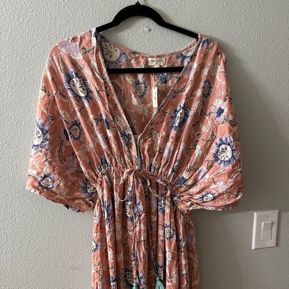 NWT World Market Maxi Dress Small Medium S/M Bohemian Peasant - Picture 2 of 5